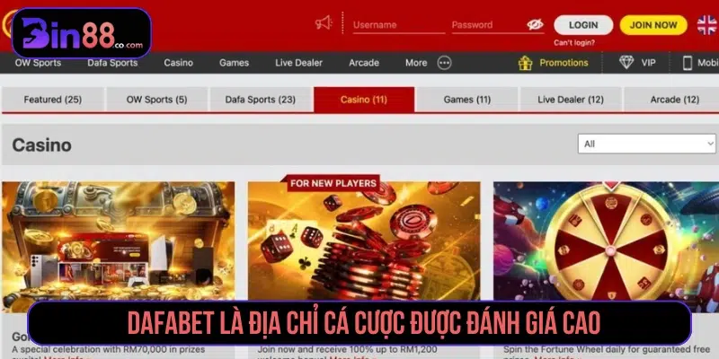 Dafabet được nhiều người chơi châu Á ưu tiên lựa chọn 